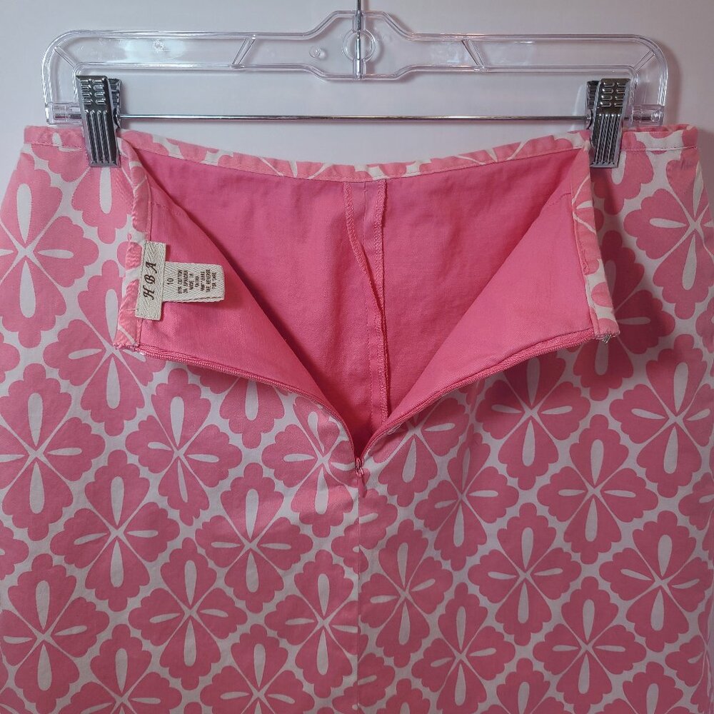 HBA Pink & White Geometric Print Skirt with Built-In Shorts – Size 10 - Picture 6 of 10